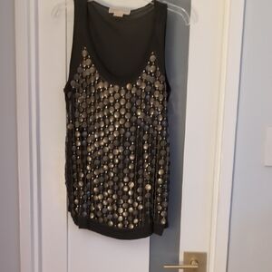 MICHAEL Michael Kors Olive Tank Top with Gold Accents
